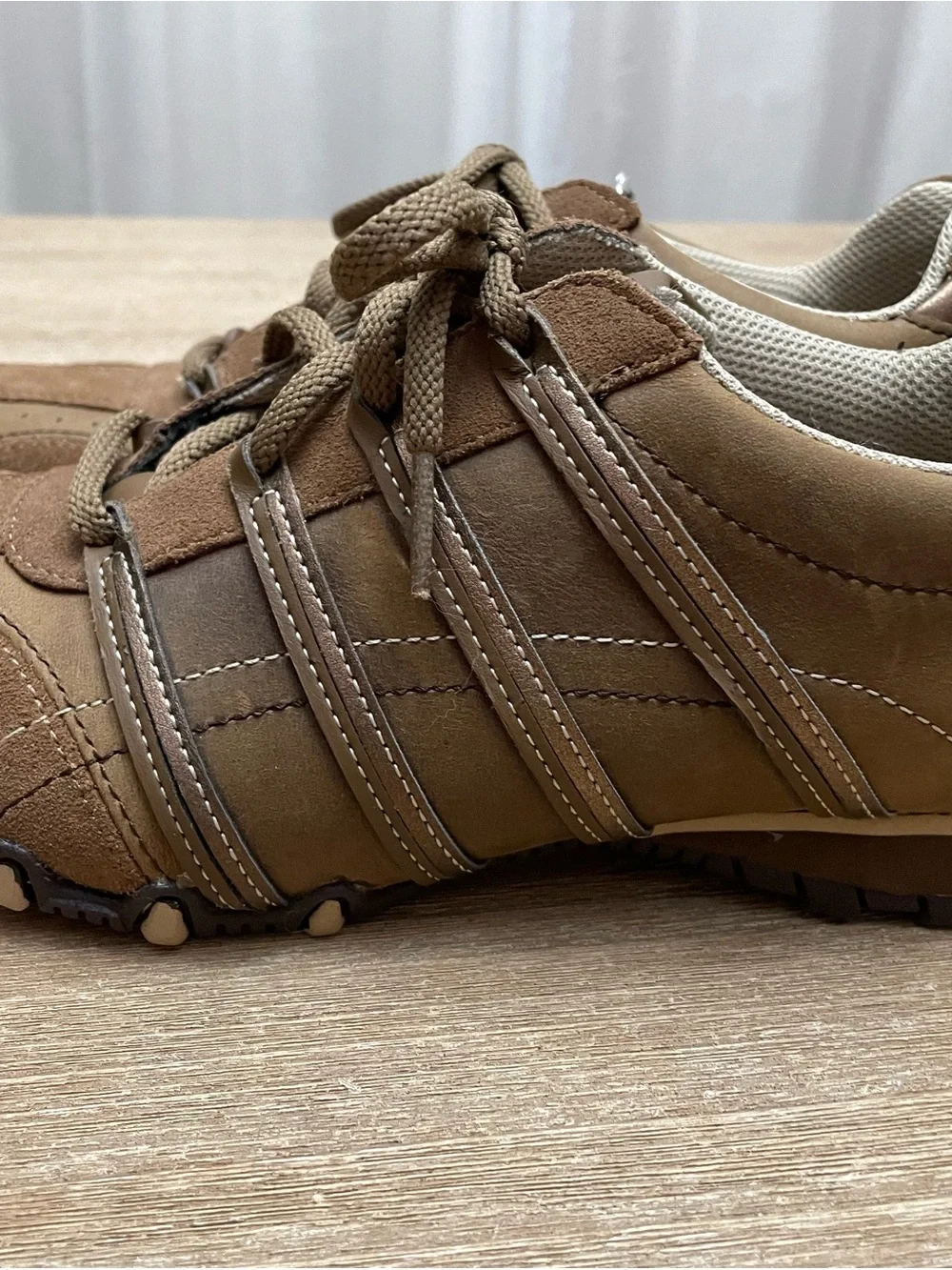 Skechers Brown Leather/Suede Sneakers. Biker Style Patroler in Desert color - Picture 4 of 14
